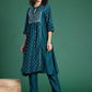 Ethnic Motifs Foil Printed Regular Gotta Patti Kurta with Trousers