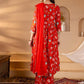 Floral Printed Angrakha Gotta Patti Pure Cotton Kurta with Palazzos & Dupatta