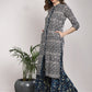 Women Beige & Black Printed Kurta with Palazzos