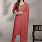 Women Ethnic Motifs Yoke Design Thread Work Kurta with Trousers & Dupatta