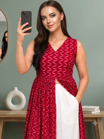 Women Ethnic Motifs Printed Empire Pure Cotton Kurta with Palazzos