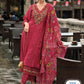 Floral Embroidered Panelled Thread Work A-Line Kurta With Trousers & Dupatta