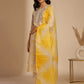 Mustard Yellow Ethnic Motifs Printed Thread Work Kurta with Trousers & Dupatta