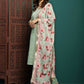 Embroidered Straight Kurta With Trouser & Dupatta Set