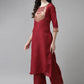 Women Cotton Blend Kurta Palazzo Set