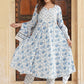 Floral Printed Gotta Patti Pure Cotton Anarkali Kurta with Trousers & Dupatta