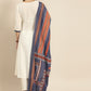 Women White Woven Design Kurta with Trousers & Dupatta