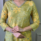 Floral Embroidered V-Neck Thread Work Straight Kurta with Trousers & Dupatta