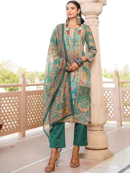Women Floral Printed Kurta with Trousers & Dupatta