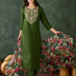 Women Floral Embroidered Regular Chikankari Kurta with Trousers & With Dupatta