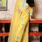 Women's Cotton Blend Straight Hand Block Printed Kurta with Pant & Dupatta