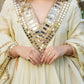 Women Regular Mirror Work Silk Crepe Kurta with Sharara & With Dupatta