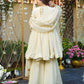 Women Regular Mirror Work Silk Crepe Kurta with Sharara & With Dupatta