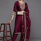 Women Ethnic Motifs Yoke Design Regular Sequinned Kurta with Trousers & Dupatta