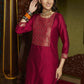 Embroidered Round-Neck Kurta With Trouser & Dupatta