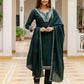 Floral Embroidered Straight Kurta With Trousers & Dupatta