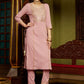 Mauve Ethnic Motifs Embroidered Sequinned Straight Kurta With Trouser & Dupatta