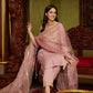 Mauve Ethnic Motifs Embroidered Sequinned Straight Kurta With Trouser & Dupatta