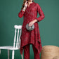 Foil Printed Ethnic Motifs Printed Gotta Patti Asymmetric Kurta with Trousers