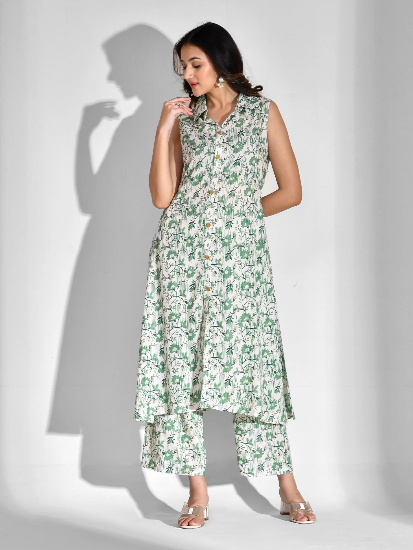 Women Viscose Rayon Kurta Palazzo Set