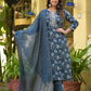 Women Viscose Rayon Kurta Pant Dupatta Set