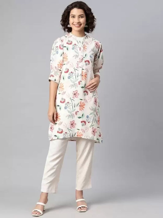 Women Viscose Rayon Kurta Pant Set