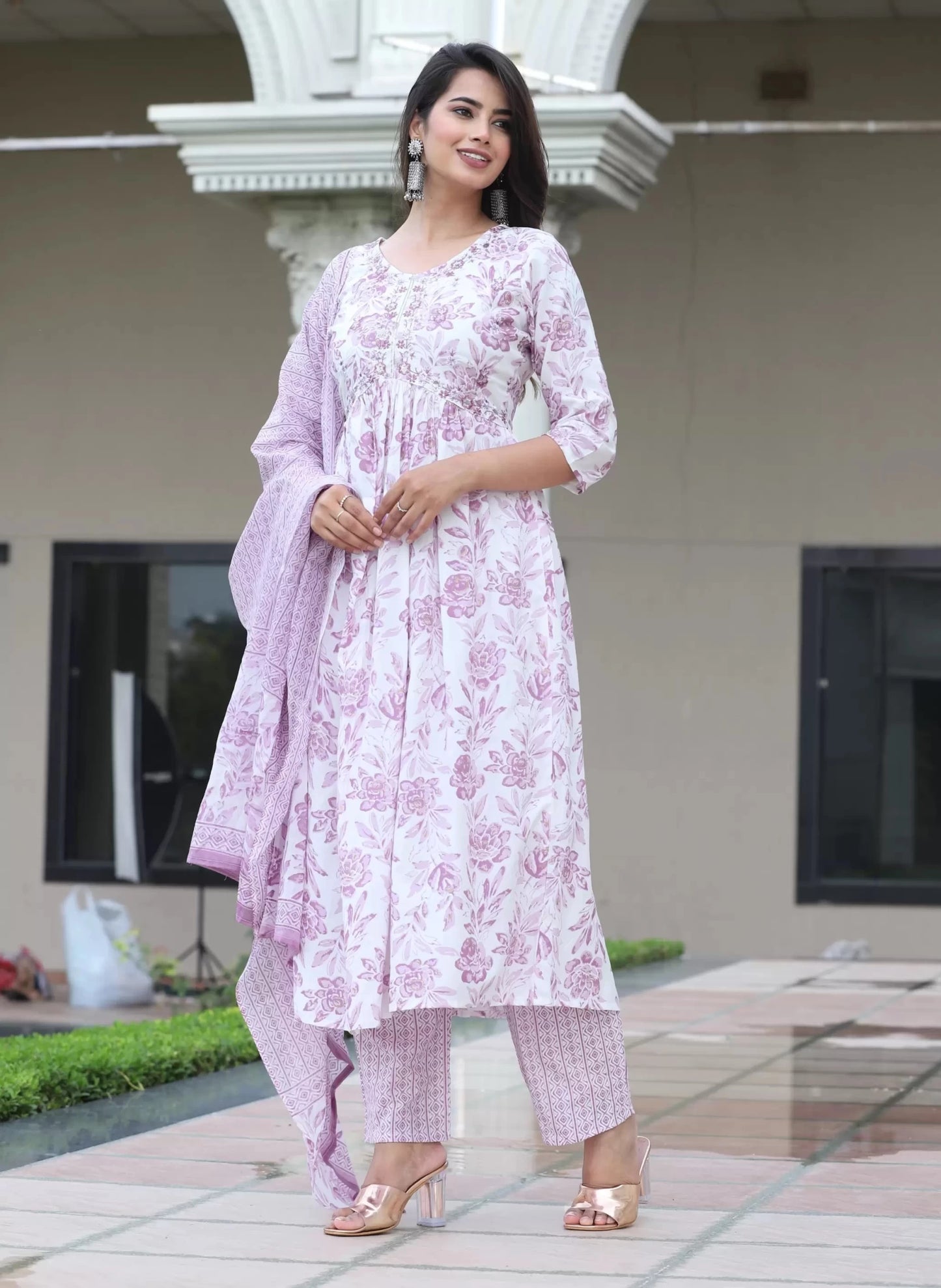 Women Viscose Rayon Kurti Pant Dupatta Set