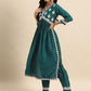 Women's Rayon Embroidered Alia Cut Regular Kurta With Pant