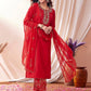 Women Viscose Rayon Kurta Pant Attached Dupatta Set