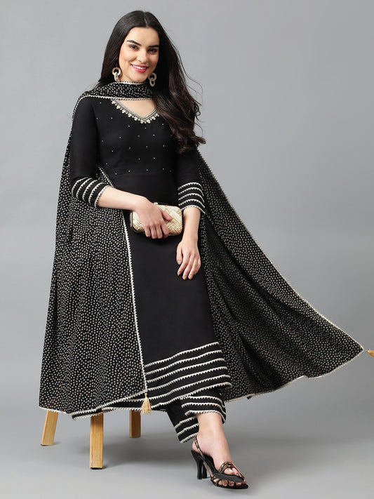 Women Regular Gotta Patti Kurta with Palazzos & With Dupatta