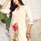 Printed Mandarin Collar Three-Quarter Sleeves Cotton Straight Kurta & Dhoti Pants