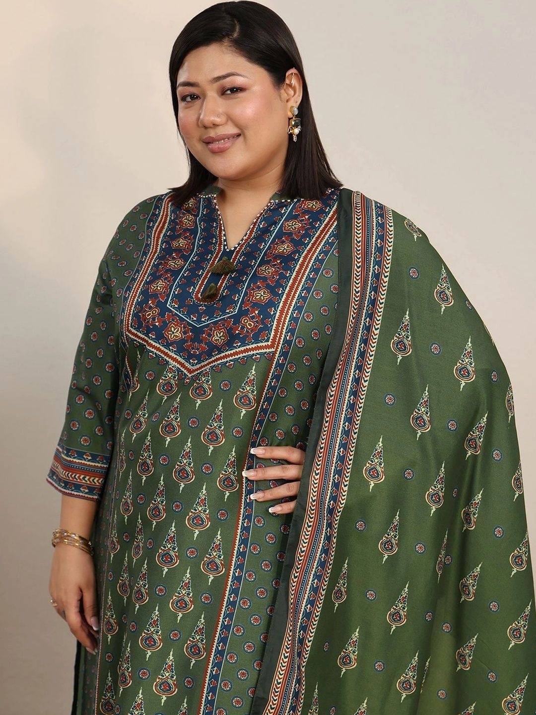 Women Ethnic Motifs Printed Regular Kurta with Palazzos & With Dupatta