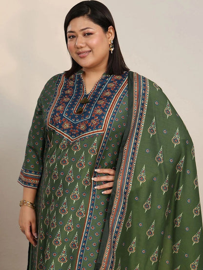 Women Ethnic Motifs Printed Regular Kurta with Palazzos & With Dupatta