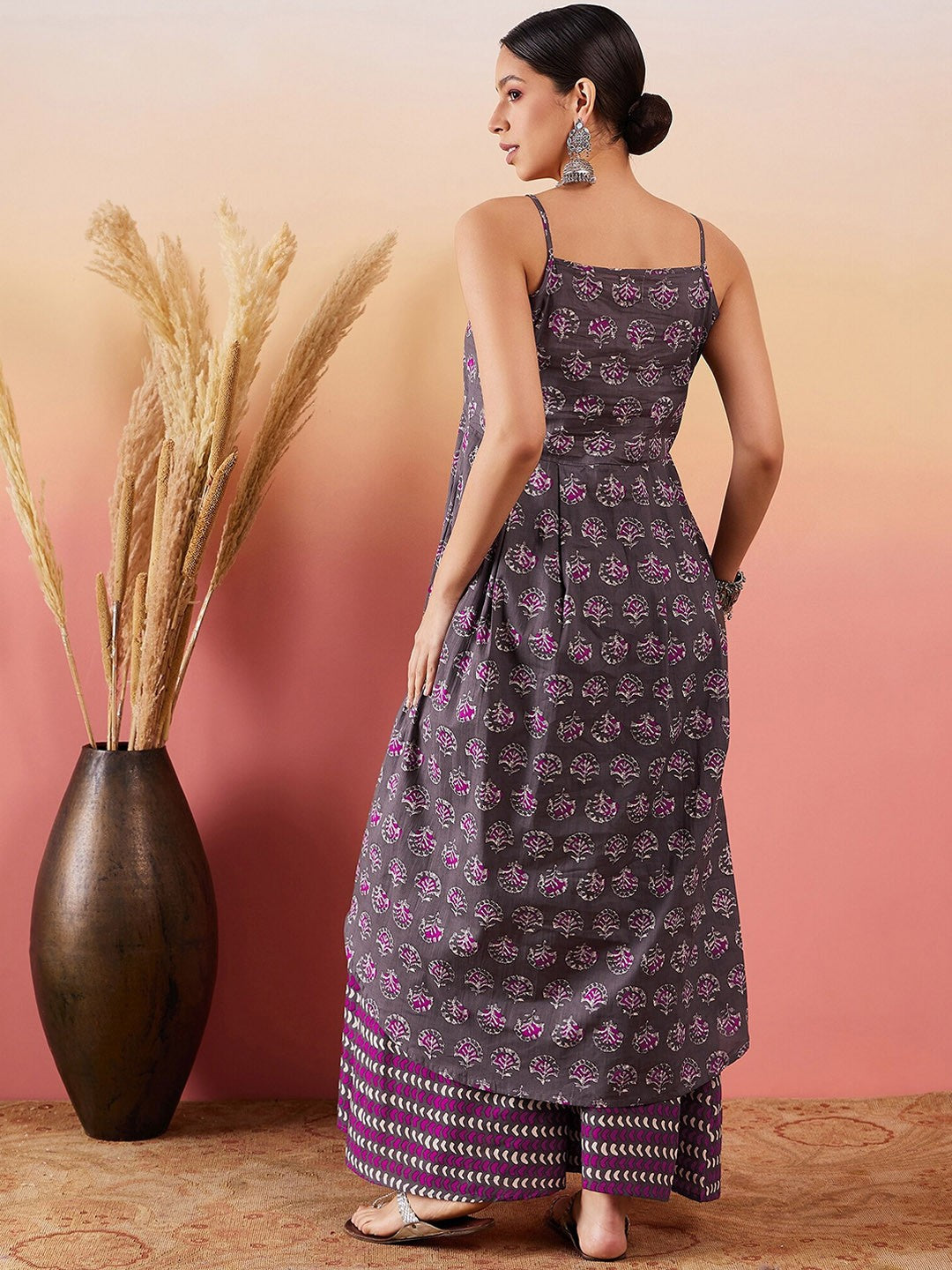 Floral Printed Regular Pure Cotton Kurta With Palazzos