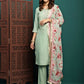 Embroidered Straight Kurta With Trouser & Dupatta Set