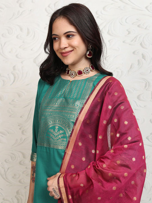 Women Ethnic Motifs Printed Regular Kurta with Palazzos & With Dupatta