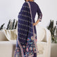 Women Floral Printed Regular Thread Work Kurta with Trousers & With Dupatta