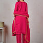 Pink Ethnic Motifs Embroidered Kurta with Churidar & Dupatta