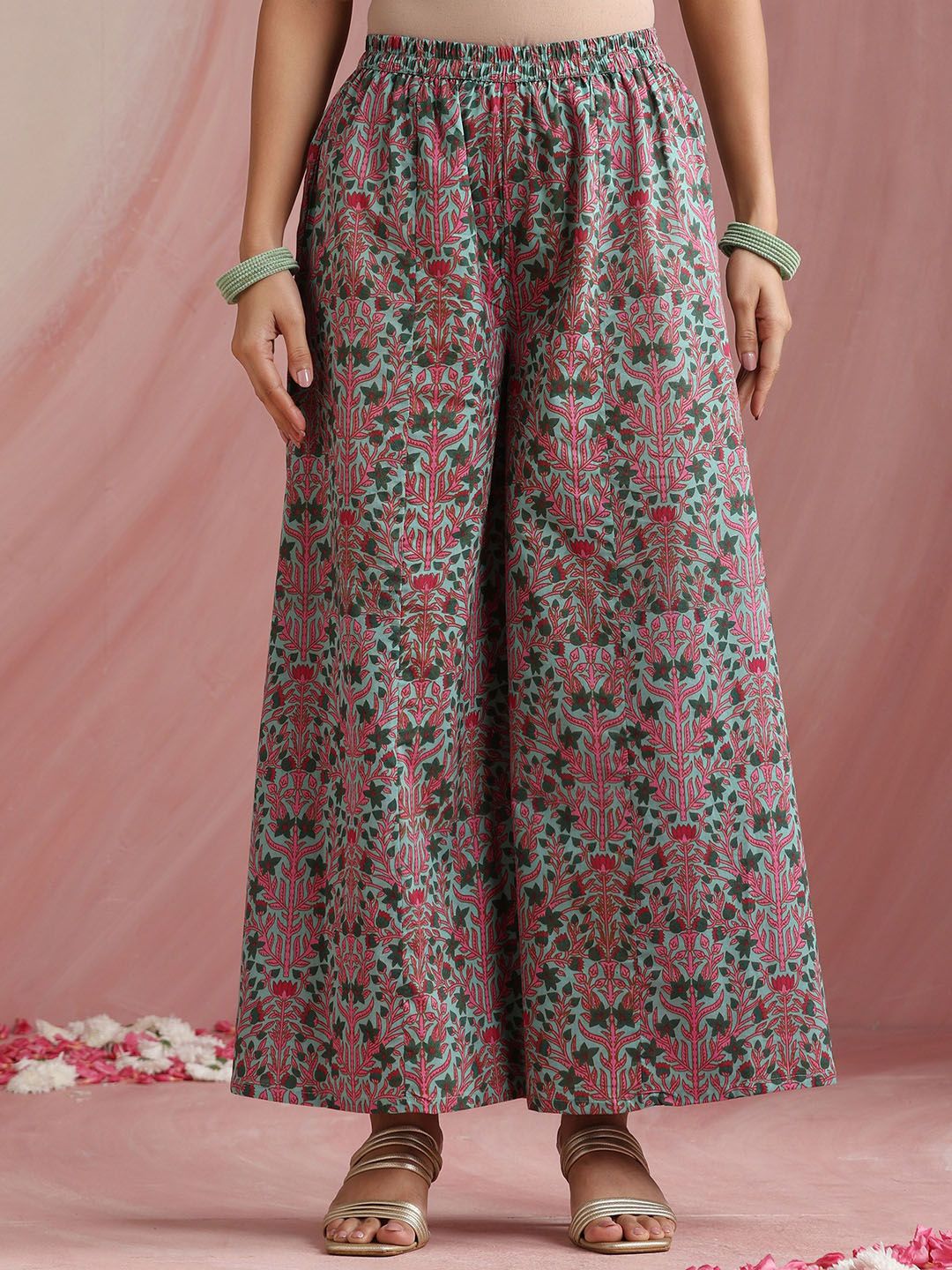 Women Floral Embroidered A-Line Kurta with Palazzos & Dupatta