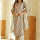 Ethnic Motifs Printed Regular Thread Work Pure Cotton Kurta with Trousers & Dupatta