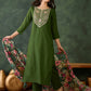 Women Floral Embroidered Regular Chikankari Kurta with Trousers & With Dupatta
