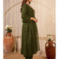 Women Embroidery Solid Anarkali Kurta and Pant Set with Dupatta