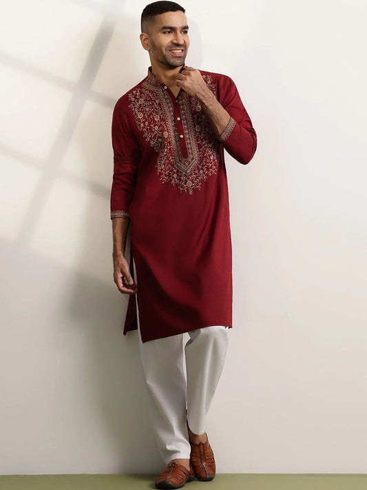 Men Embroidered Thread Work Kurta