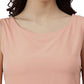 Women's Peach Poly Crepe Solid Kurta with Pant and Dupatta - Amy's Cart
