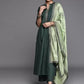 Women Green Regular Pure Cotton Kurta with Palazzos & Dupatta