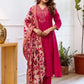 Women Silk Embroidered Kurta and Pant Set with Dupatta