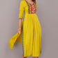 Nayra Cut Yellow Printed Round Neck 3/4 sleeve calf length Kurta Pant