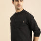 Men Black Woven Design Kurta