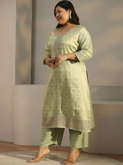 Women Ethnic Motifs Regular Thread Work Kurta with Palazzos & With Dupatta