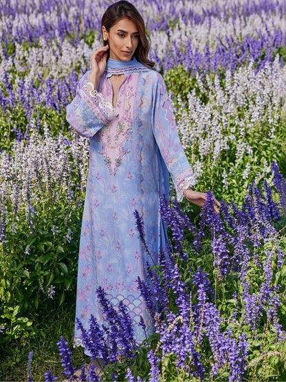 Women Floral Printed Regular Thread Work Kurta with Wide Leg Pants & With Dupatta